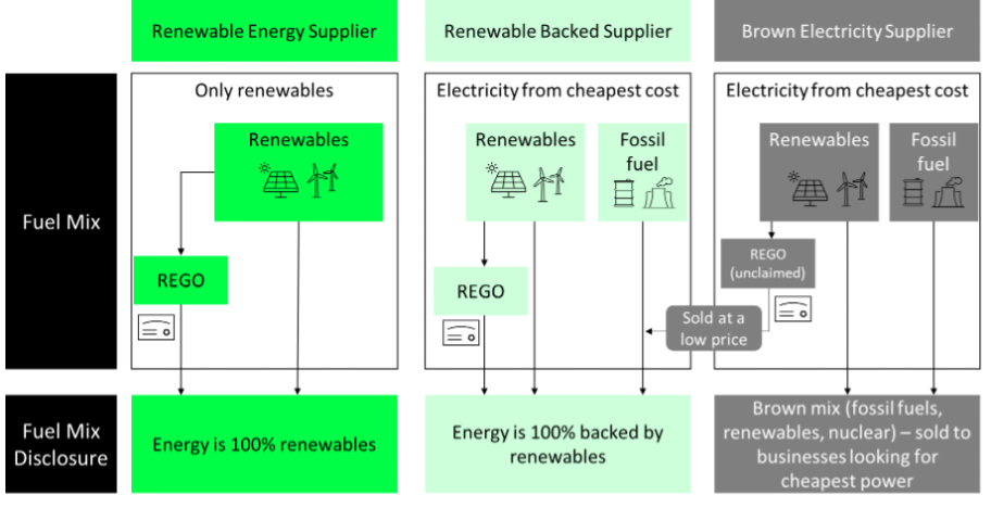 Figure 3: The REGO market and its Role in the Fuel Mix Disclosure